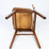 Chaise de salle à manger en teck et tissu, conception danoise des années 1960