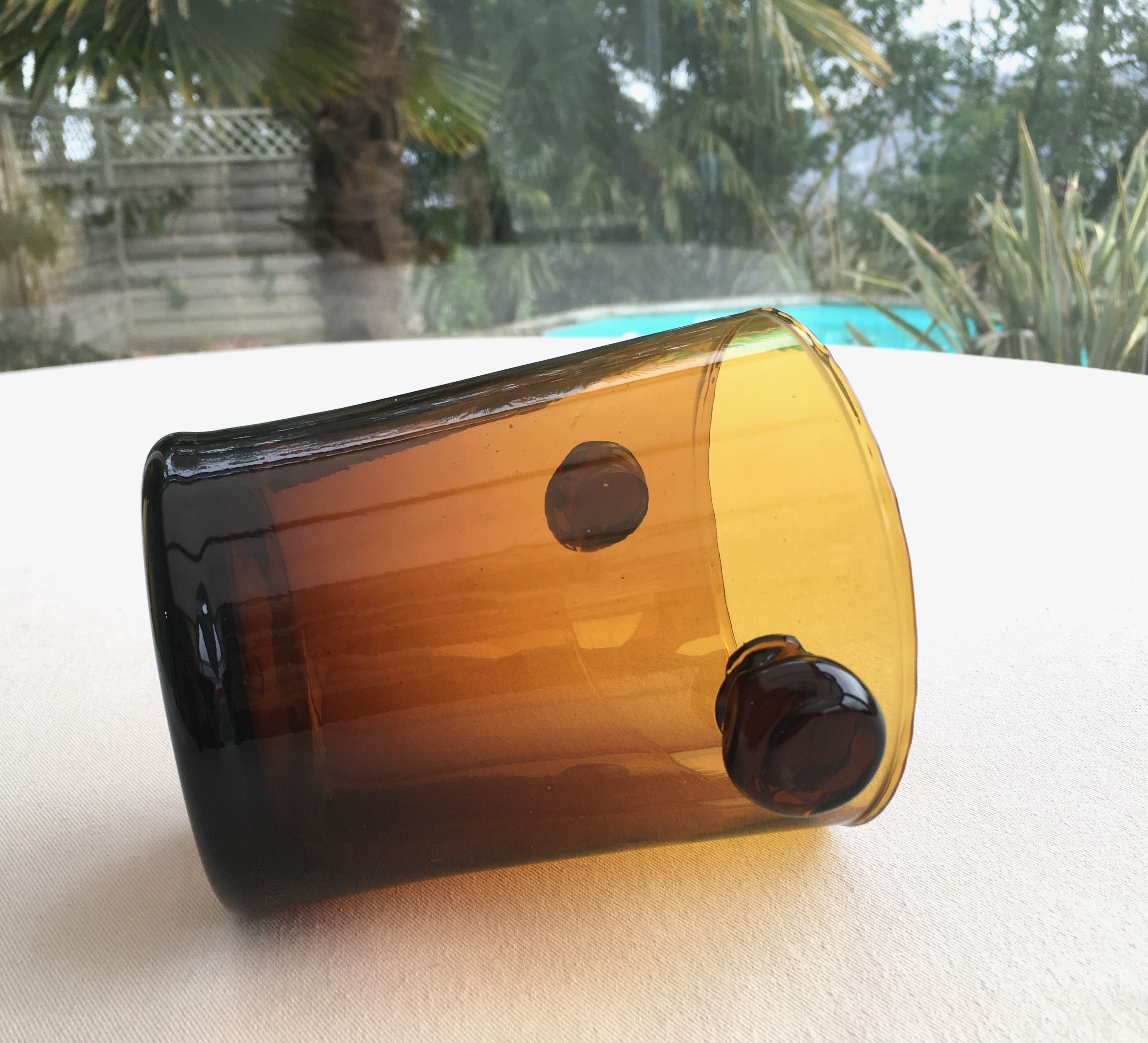 Blown glass ice bucket