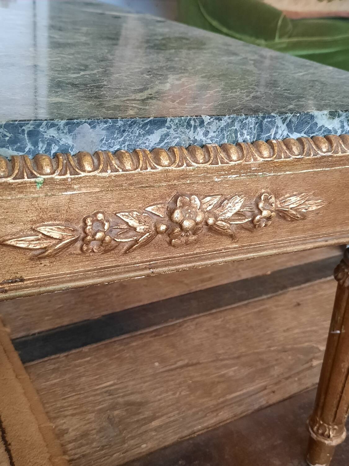Table basse bois et marbré
