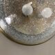 Ice glass bubble brass ceiling light by Hillebrand Leuchten, Germany, 1970s