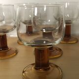 Lot of 8 amber glasses from the 60s