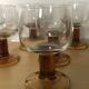 Lot of 8 amber glasses from the 60s