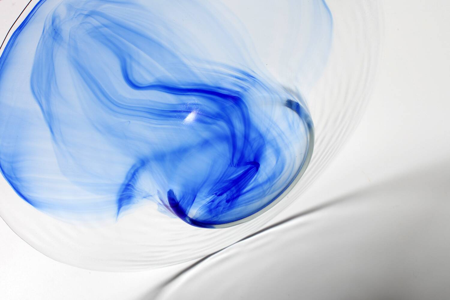 Mid-Century Bormioli Rocco Blue Swirl Glass Bowl - Italy 1990s