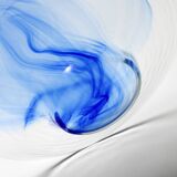 Mid-Century Bormioli Rocco Blue Swirl Glass Bowl - Italy 1990s