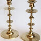Duo of brass candle holders