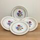 Set of 4 flat plates vintage porcelain signed sarreguemines
