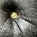 Chesterfield seat/sofa/settee in sturdy black leather
