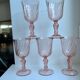 Set of 5 pink wine glasses 50s