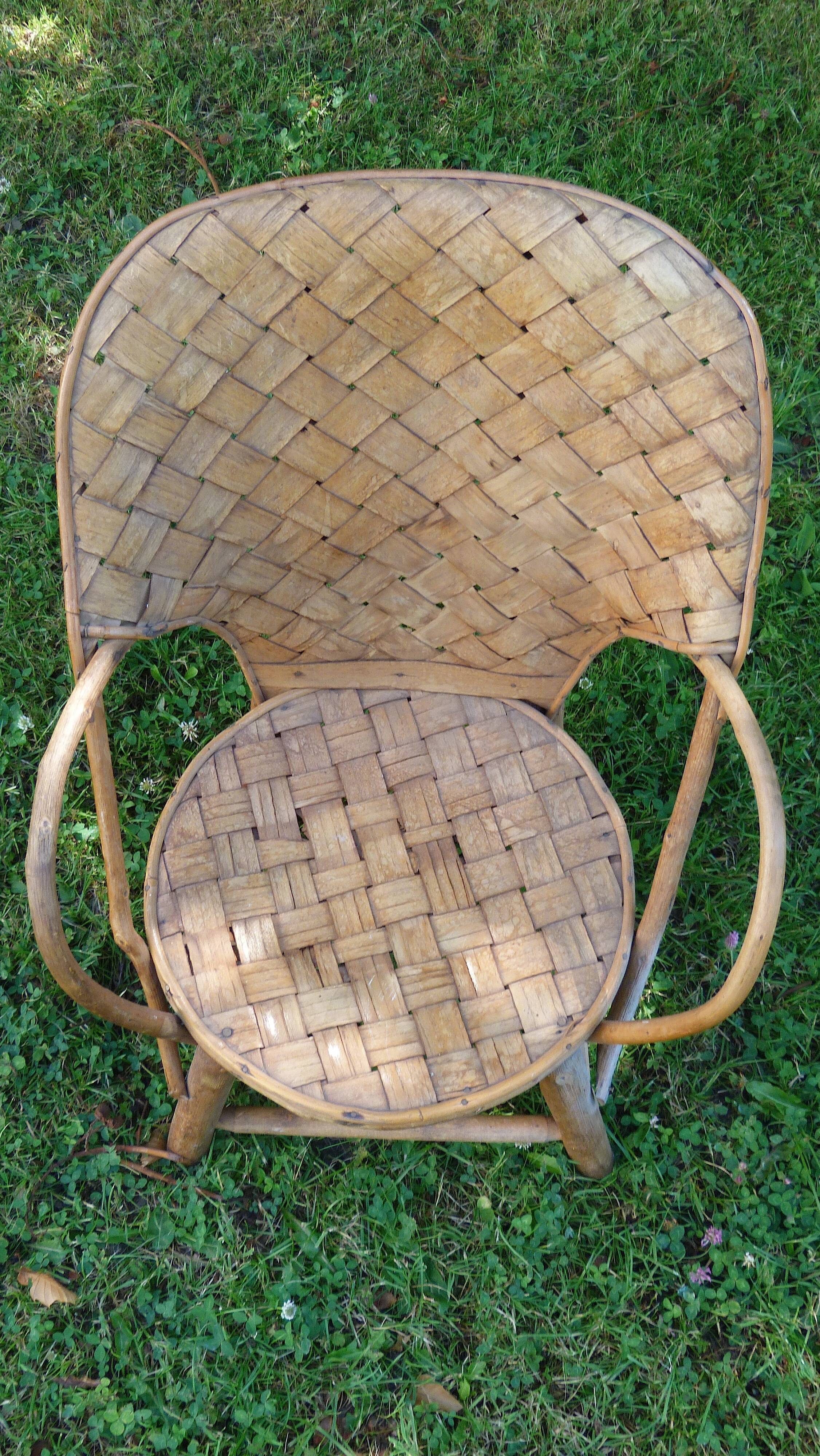 Vintage chestnut children's armchair