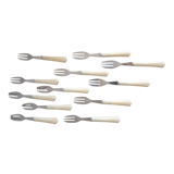 Ivory bakelite handle dessert forks. pack of 12