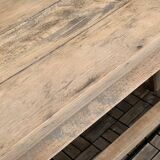 Art Deco farmhouse table in raw wood