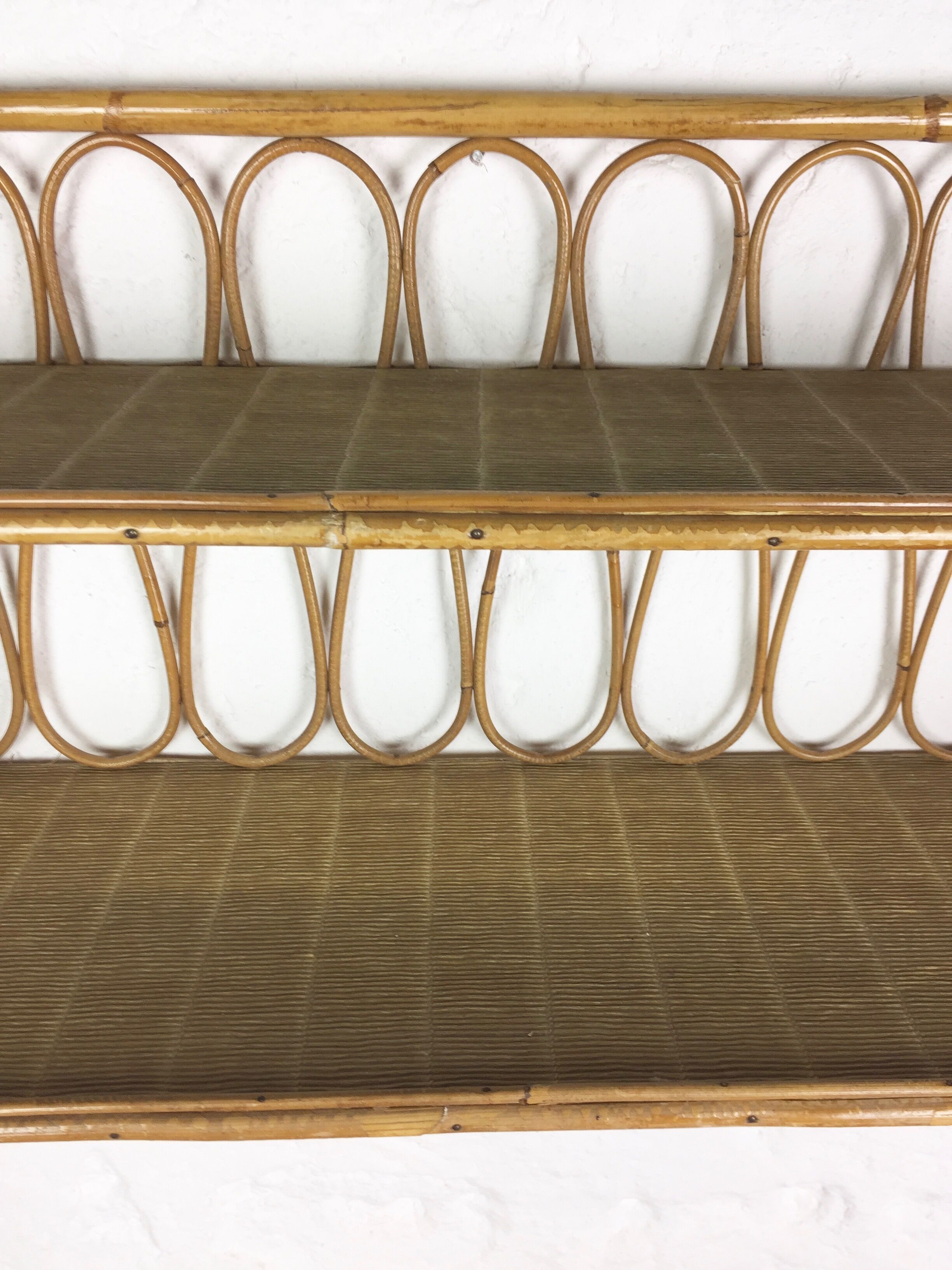 Rattan shelf circa 1960