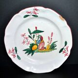 Antique polychrome earthenware plate Chinoiserie 18th century ? St Clément Les Islettes