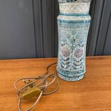 Ceramic lamp unique piece Danuta Le Henaff Larmor mid 20th floral