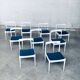 Belgian White Dining Chair, 1970s, Set of 9