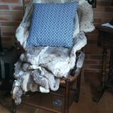 Blue cushion with royal pattern
