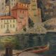 Peinture huile sur carton - Port de Villefranche sur Mer 1938