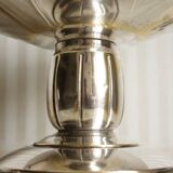 Cup or compotier on art deco pedestal in silver metal