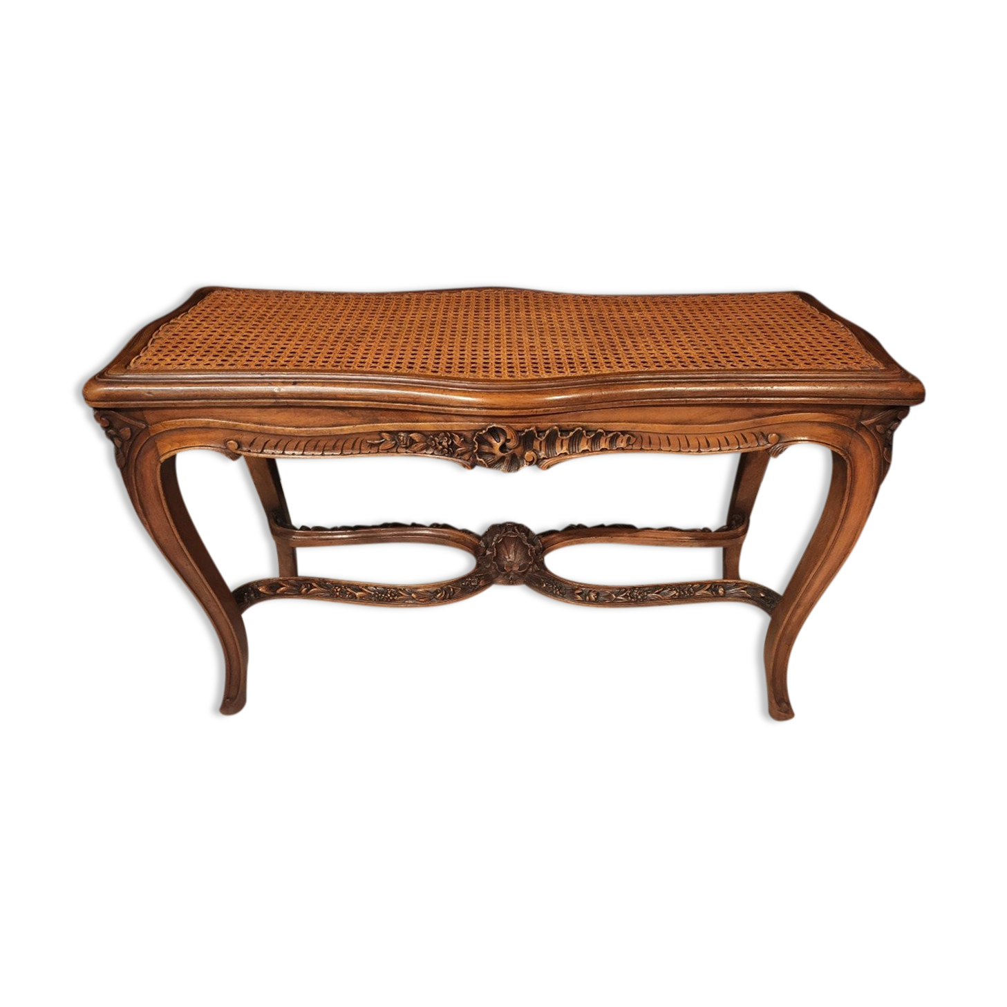 Piano bench cannée  Louis XVI style with two seats