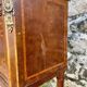 Louis XVI style bedside table in bronze, marble and ceramic