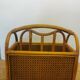 Vintage bamboo rattan and canning magazine holder