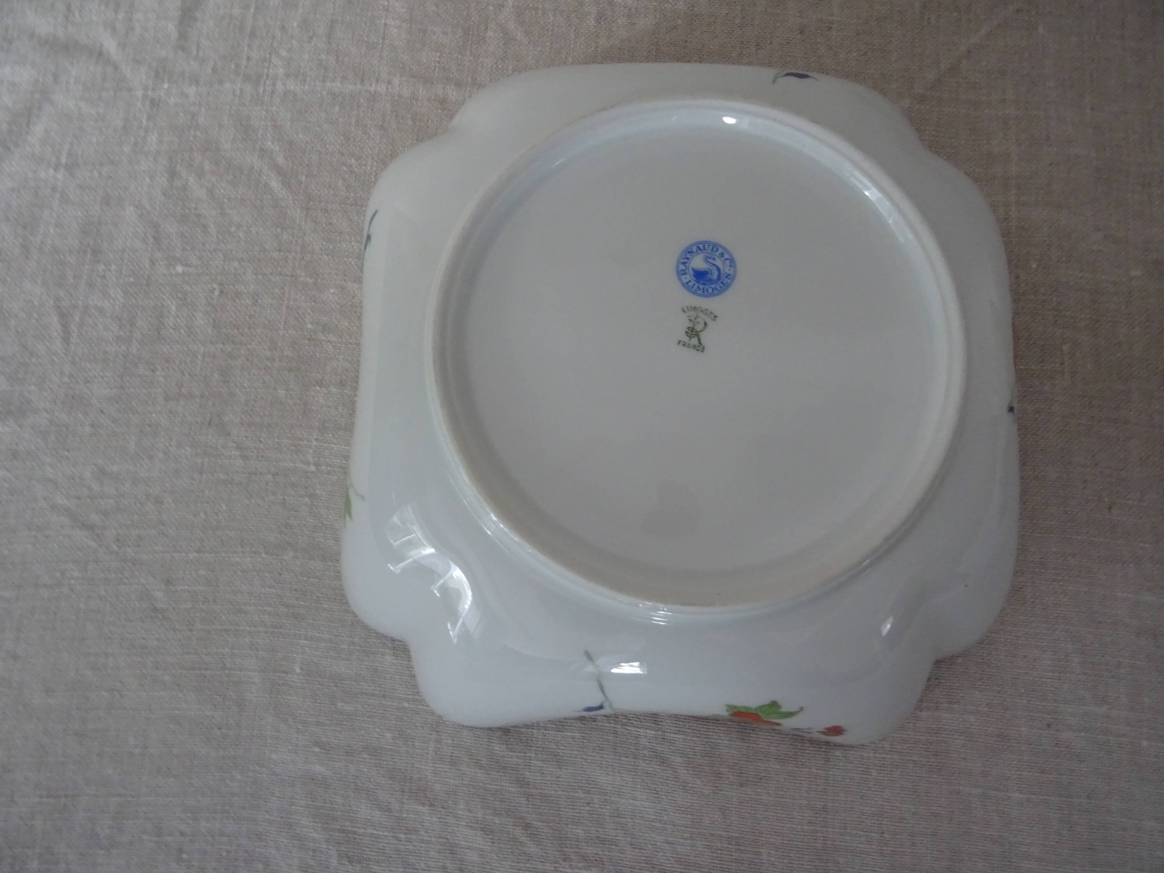 2 salad bowls jattes porcelain Limoges Raynaud & cie Japanese decoration enhanced gold