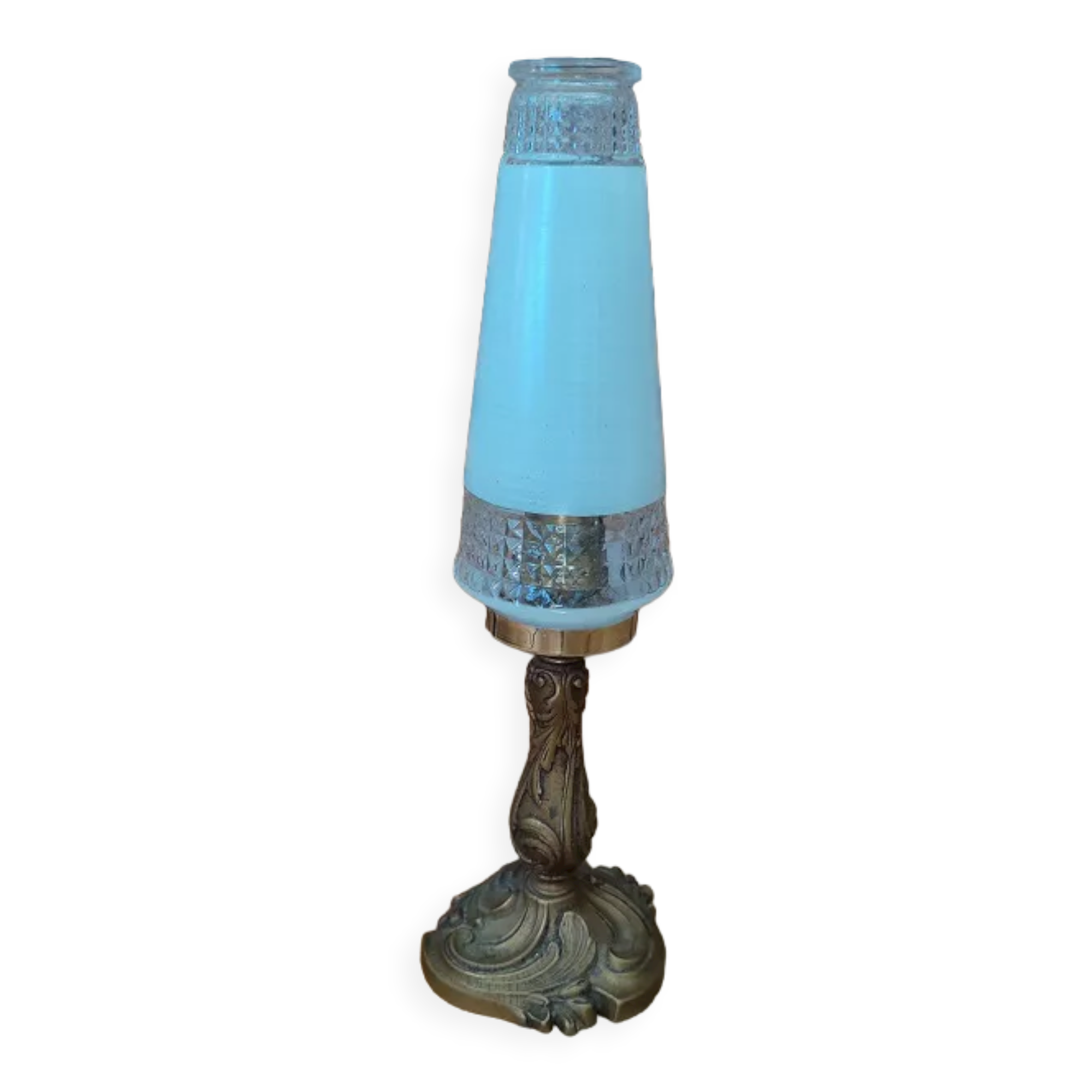 Art deco lamp living room bronze tulip glass diamond tip ch 1122215