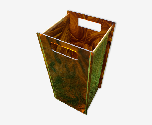 Plexiglas umbrella door, false tortoiseshells and brass, Maison Mercier, 1970