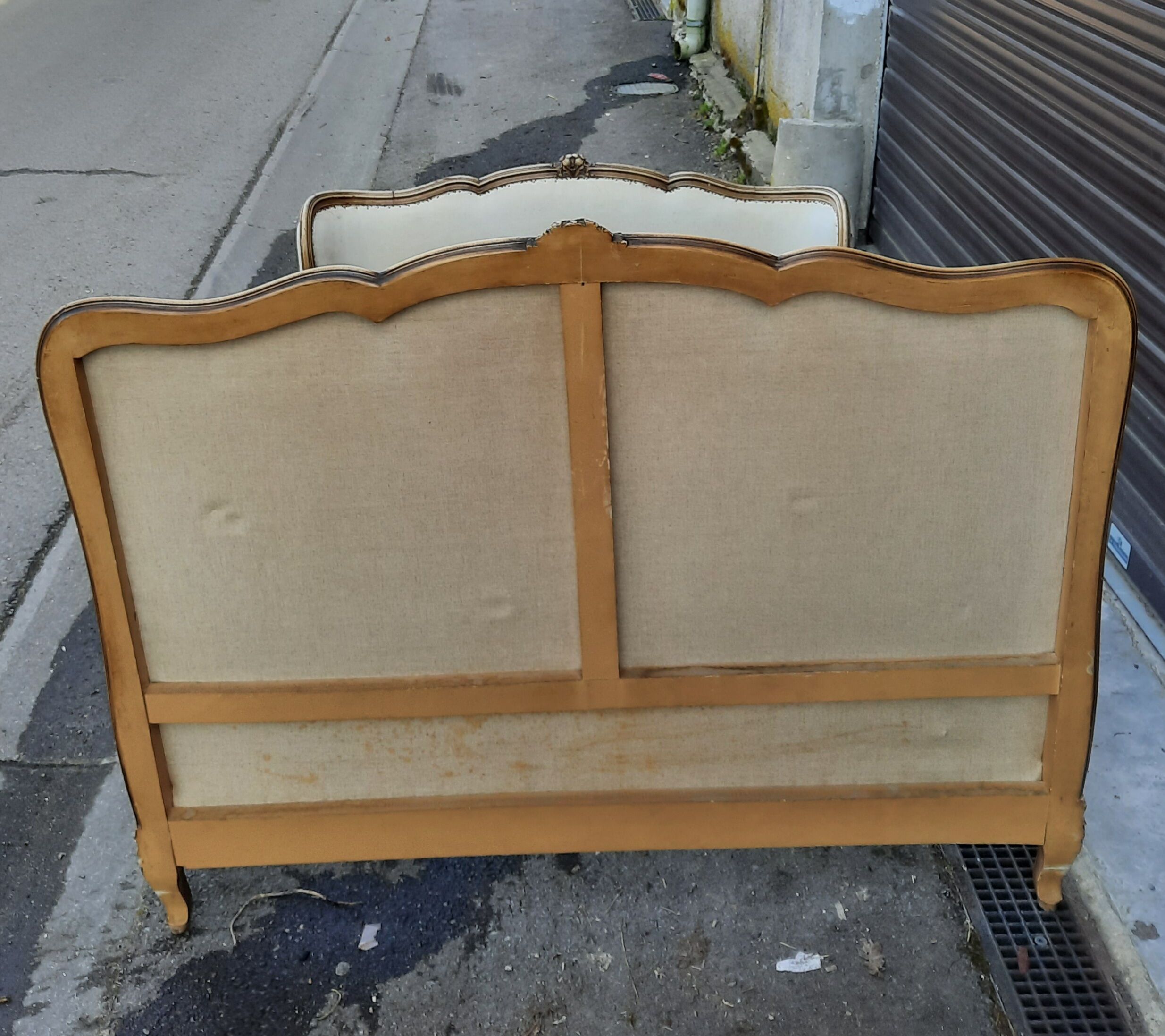 Louis XV style upholstered bed