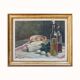 Set of oil paintings "Asparagus & eggs" and "Melon" by Alexandre Denonne