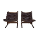 Set of 2 leather Ingmar Relling for Westnofa “Siesta” chairs, Norway 1960’s