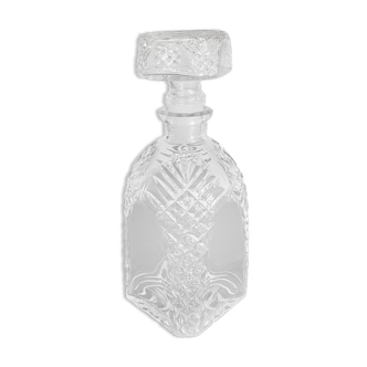 Chiseled glass decanter
