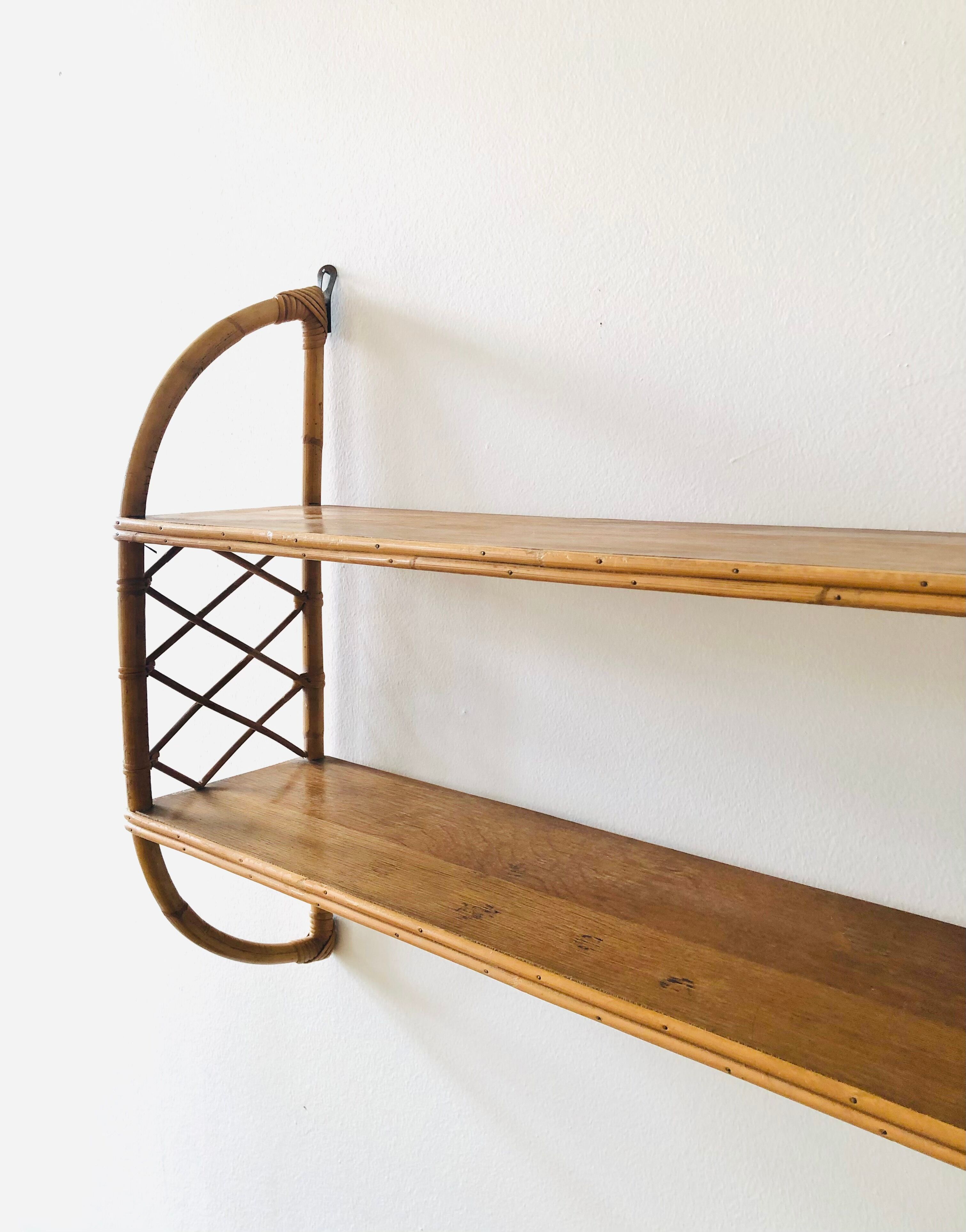 Rattan wall shelf 80x60cm