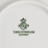 Round antique plate in gilded porcelain, Tirschenreuth, Bavaria