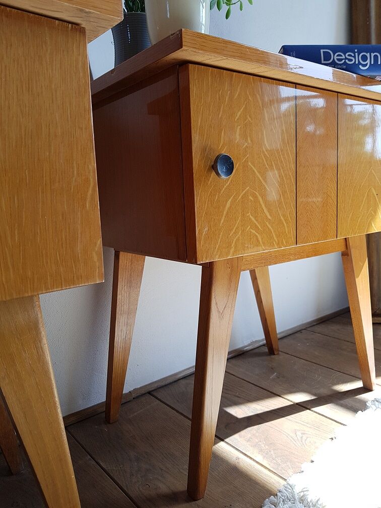 Pair of nightstands compass legs  60s