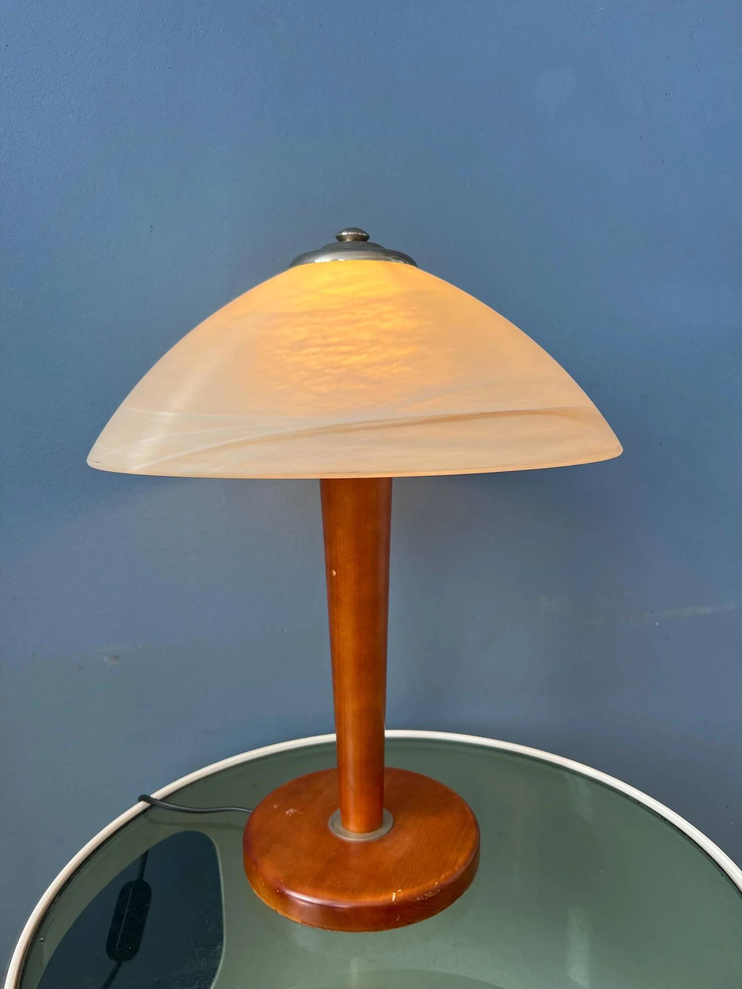 Post modern mushroom table lamp - art nouveau glass table lamp