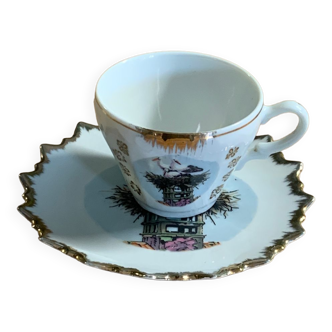 Tasse et sous tasse cigogne riquewihr