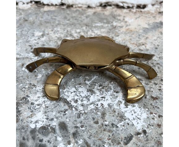 Crabe laiton cendrier vintage