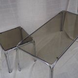 Ensemble de table basse métal chromé