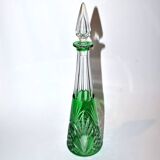 Saint-Louis Moselle crystal carafe with green overlay, size 9408 - H32cm