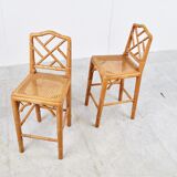 Pair of faux bamboo children chairs, 1960s