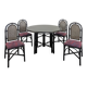 Tables et chaises bambou à cannages