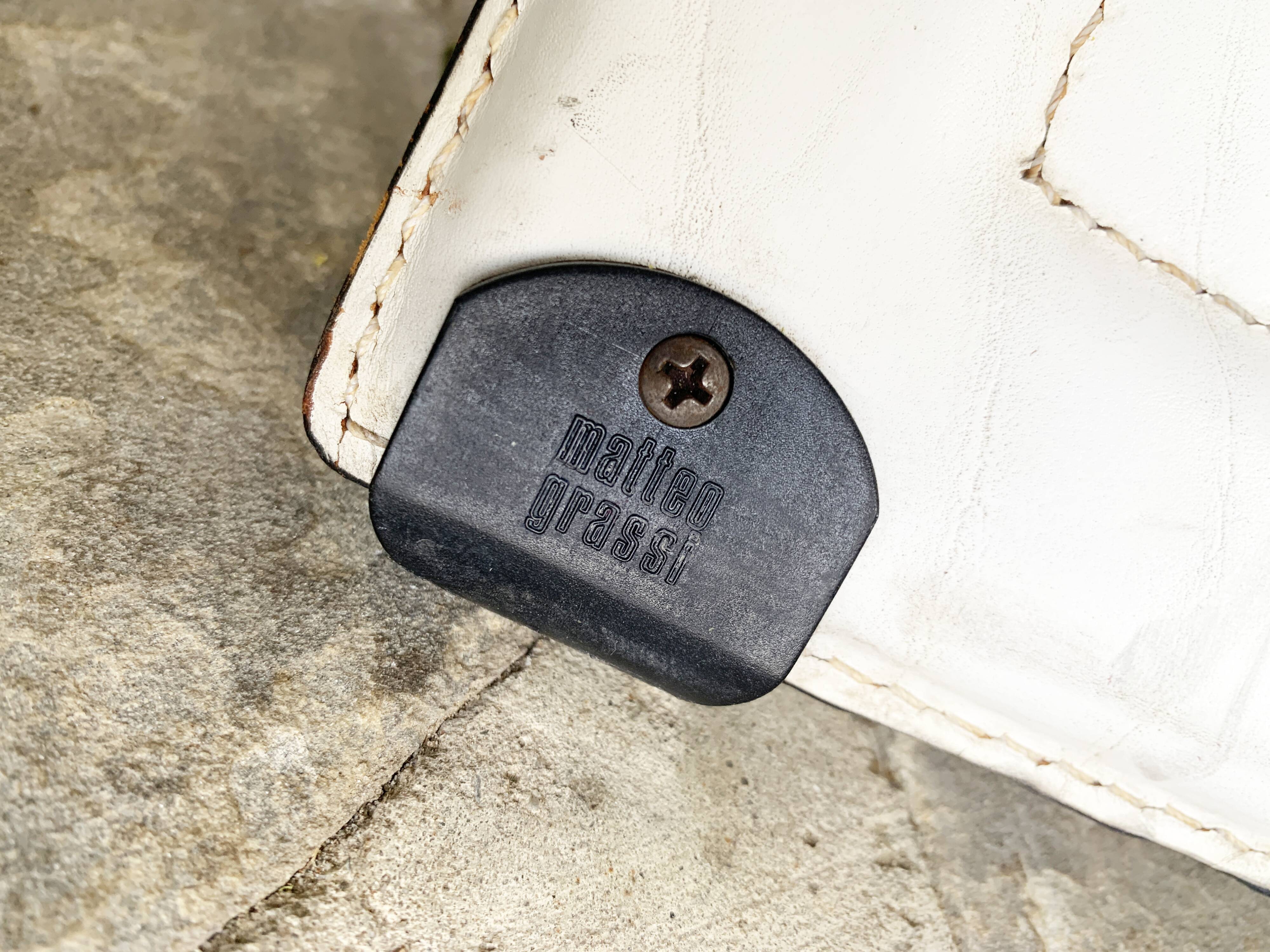 White leather armchair, Tito Agnoli for Matteo Grassi, Italy, 1970-80s