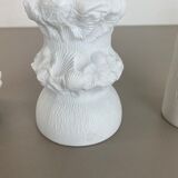 Set of 3 Original OP Art Biscuit Porcelain Vases by AK Kaiser, Germany, 1970s
