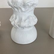Set of 3 Original OP Art Biscuit Porcelain Vases by AK Kaiser, Germany, 1970s