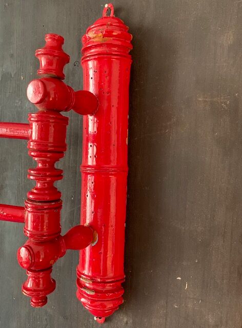 Antique wooden wall towel holder turned nineteenth