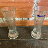 Pair of antique luminarc vases in moulded glass made in france vintage #d