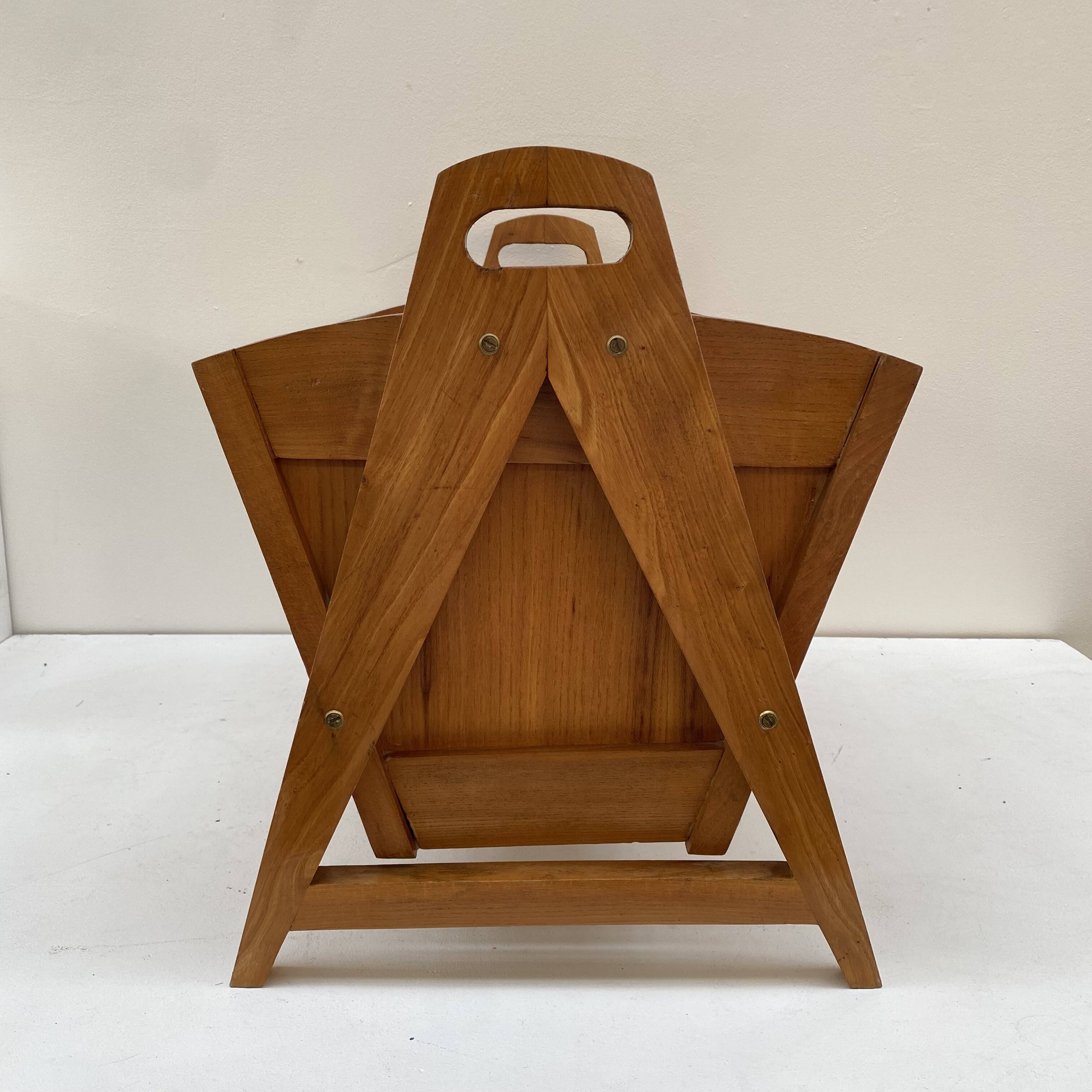 Large modernist indoor planter in solid beech