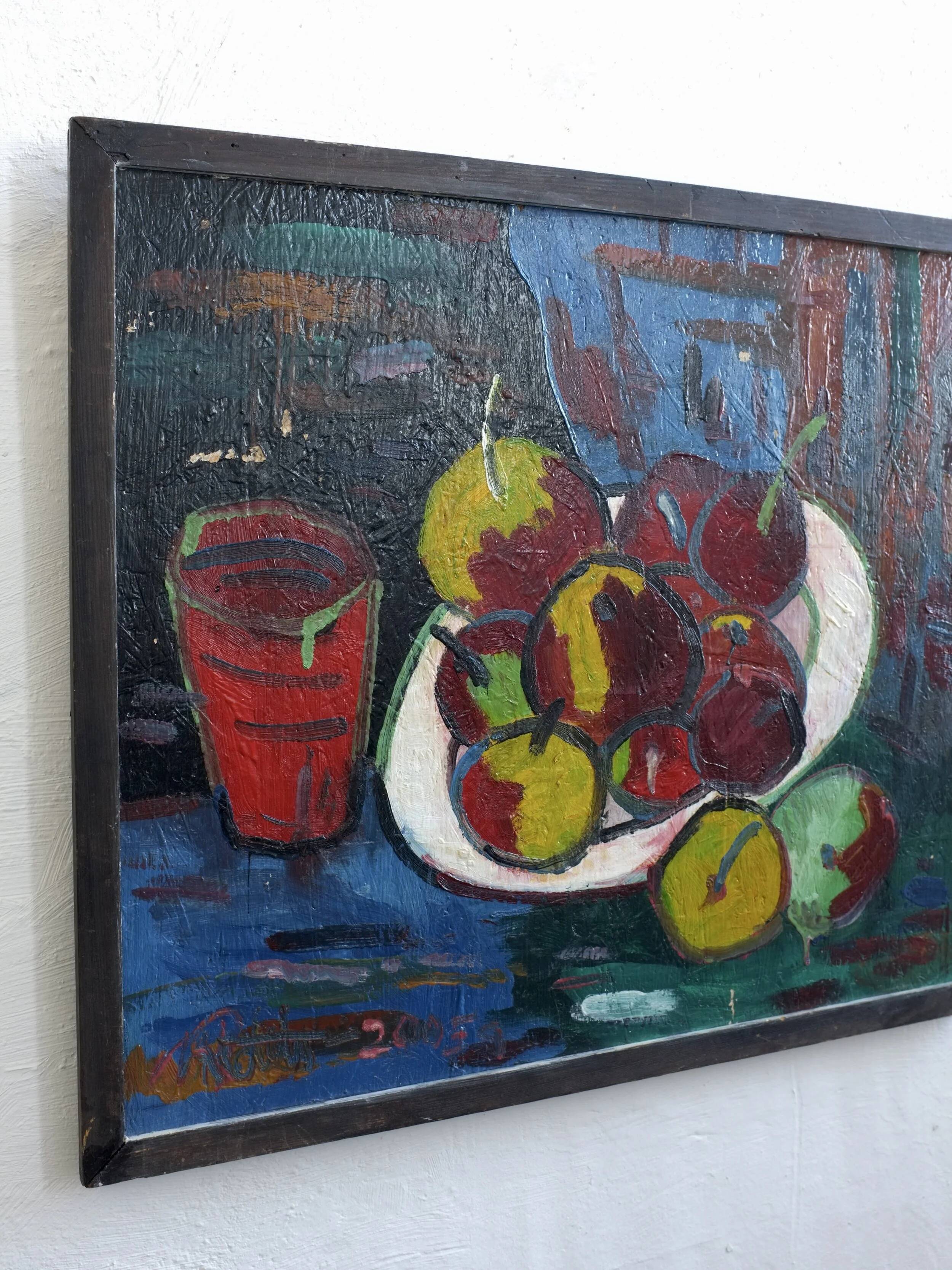 Uldis Rēdelis still life painting "With red vessel" | Latvia | 2005