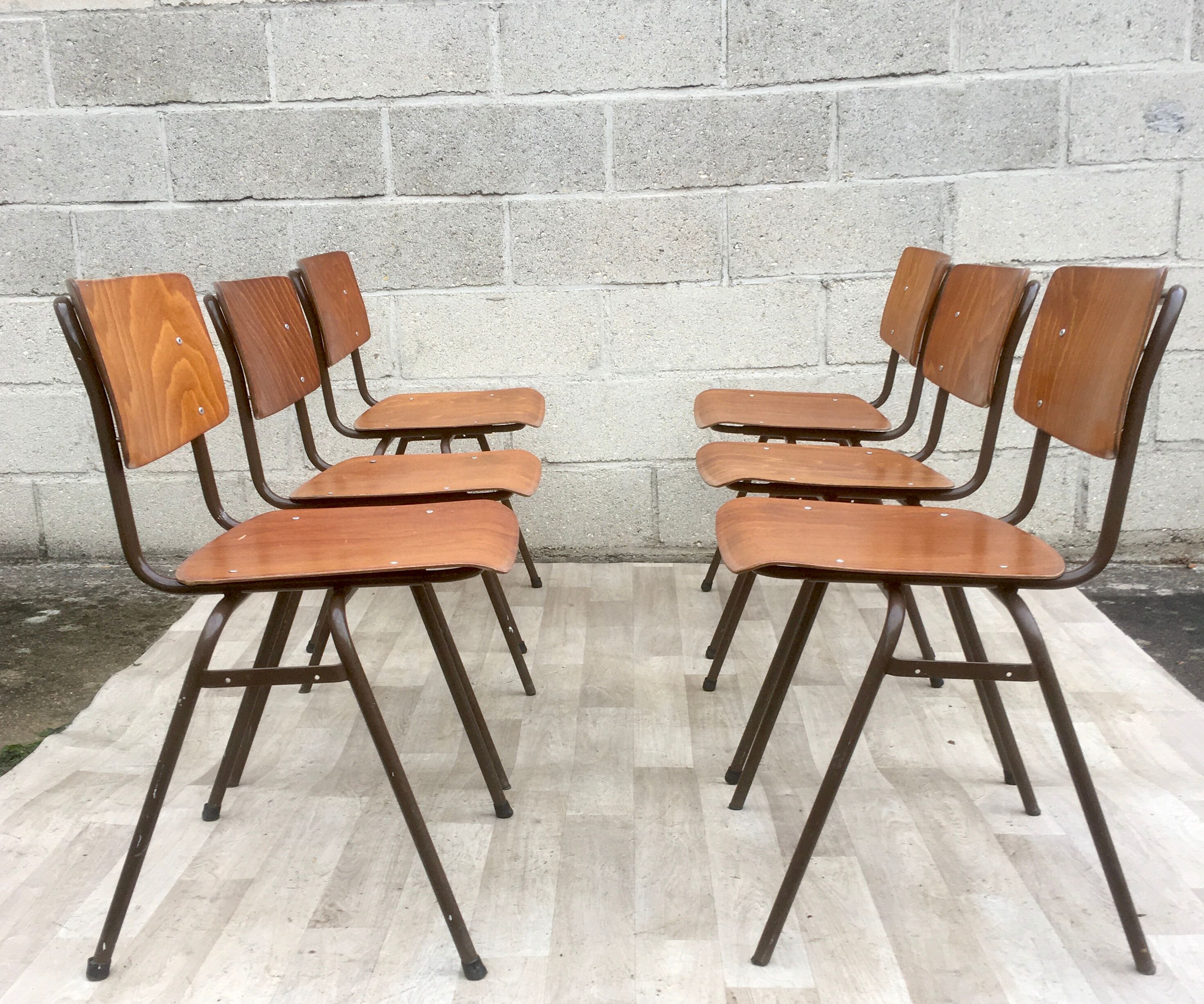 Set of 6 vintage Dutch Marko chairs